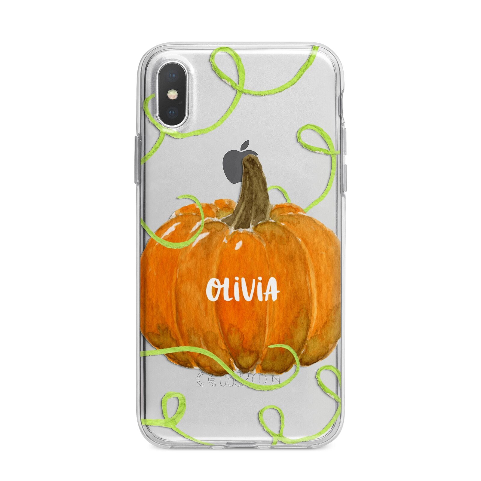 Halloween Pumpkin Personalised iPhone X Bumper Case on Silver iPhone Alternative Image 1