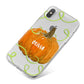 Halloween Pumpkin Personalised iPhone X Bumper Case on Silver iPhone