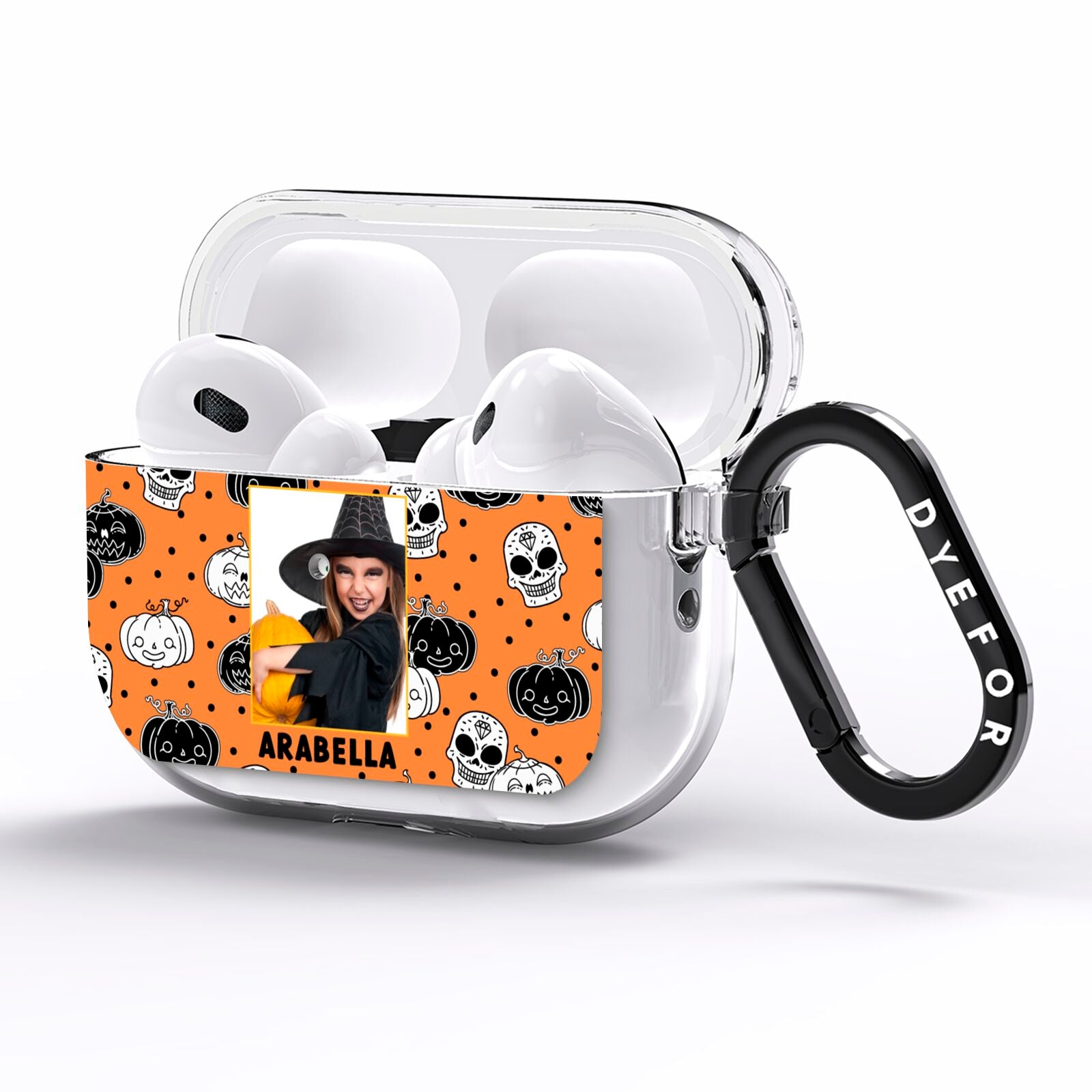 Halloween Pumpkins Photo Upload AirPods Pro Clear Case Side Image