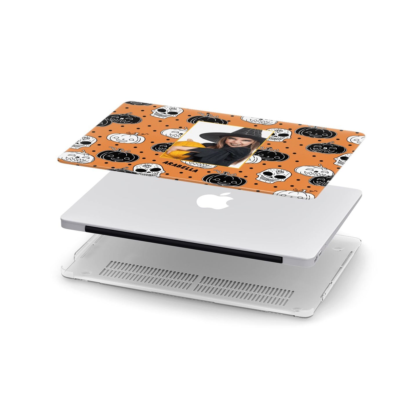 Halloween Pumpkins Photo Upload Apple MacBook Case in Detail