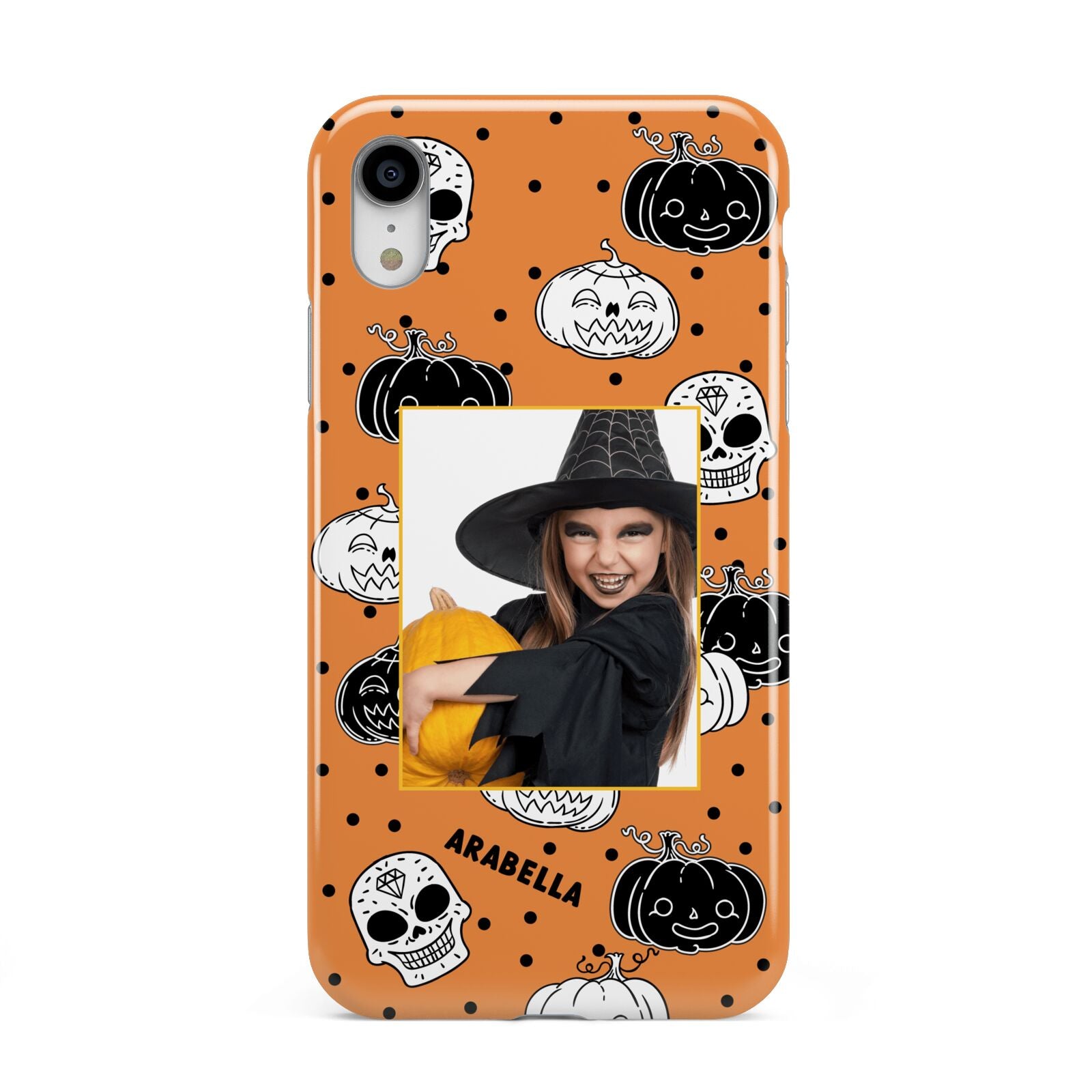Halloween Pumpkins Photo Upload Apple iPhone XR White 3D Tough Case