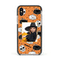 Halloween Pumpkins Photo Upload Apple iPhone Xs Impact Case Black Edge on Gold Phone