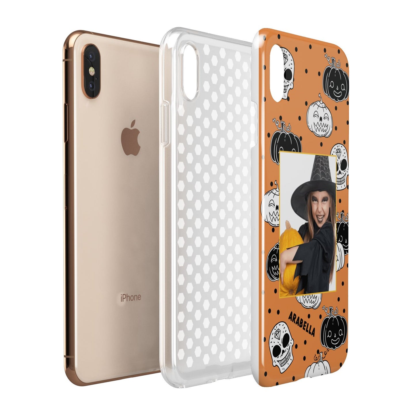 Halloween Pumpkins Photo Upload Apple iPhone Xs Max 3D Tough Case Expanded View