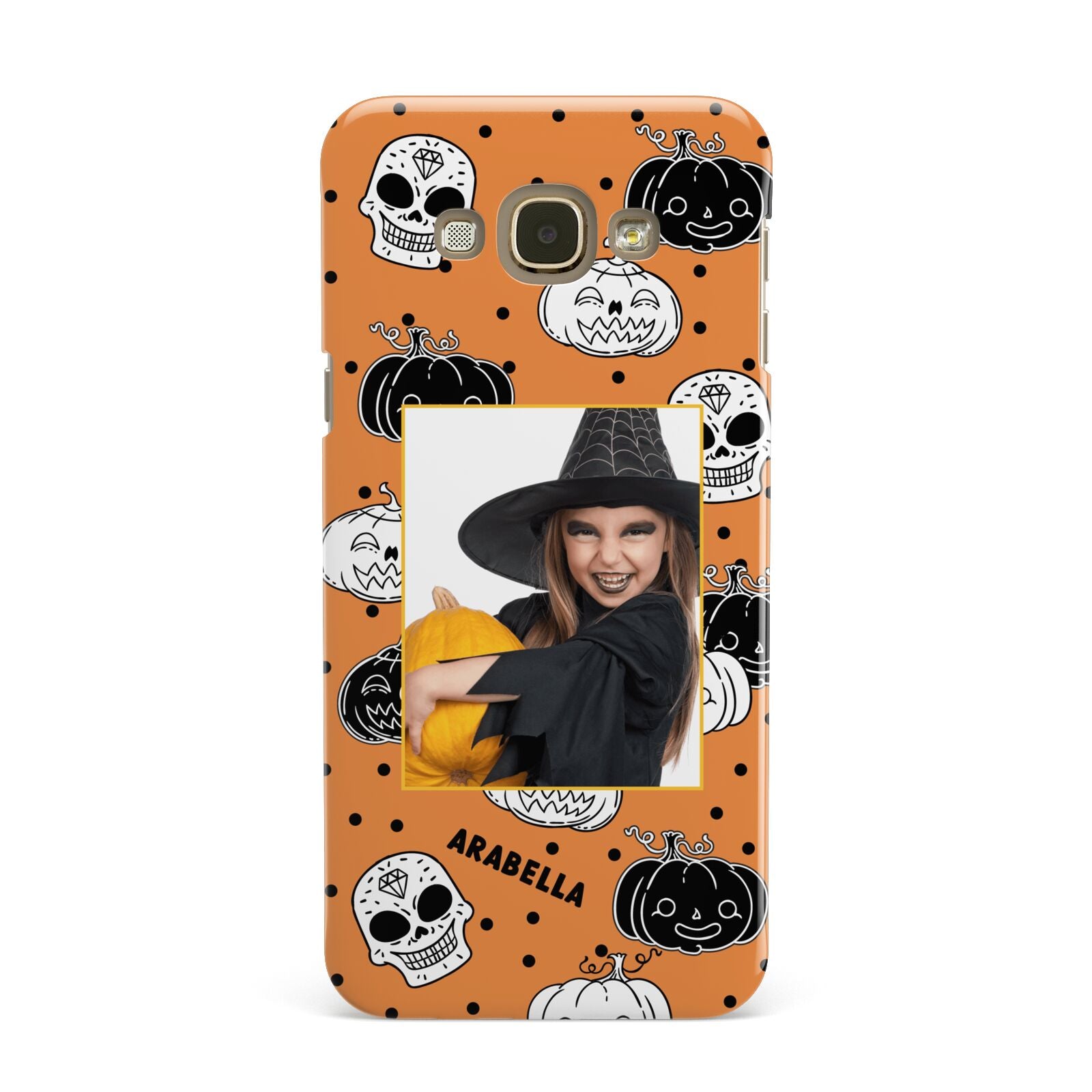 Halloween Pumpkins Photo Upload Samsung Galaxy A8 Case