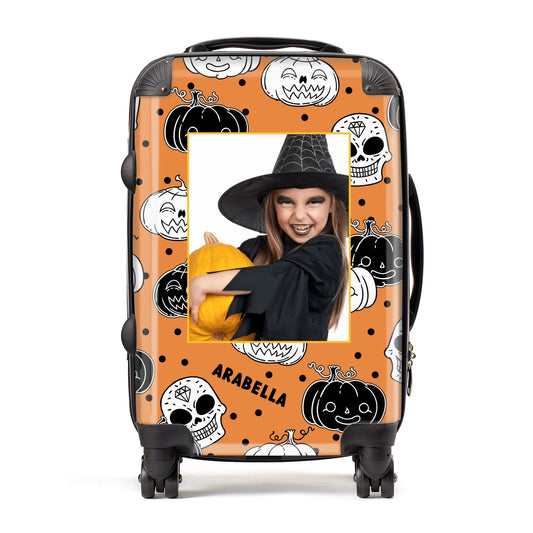 Halloween Pumpkins Photo Upload Suitcase