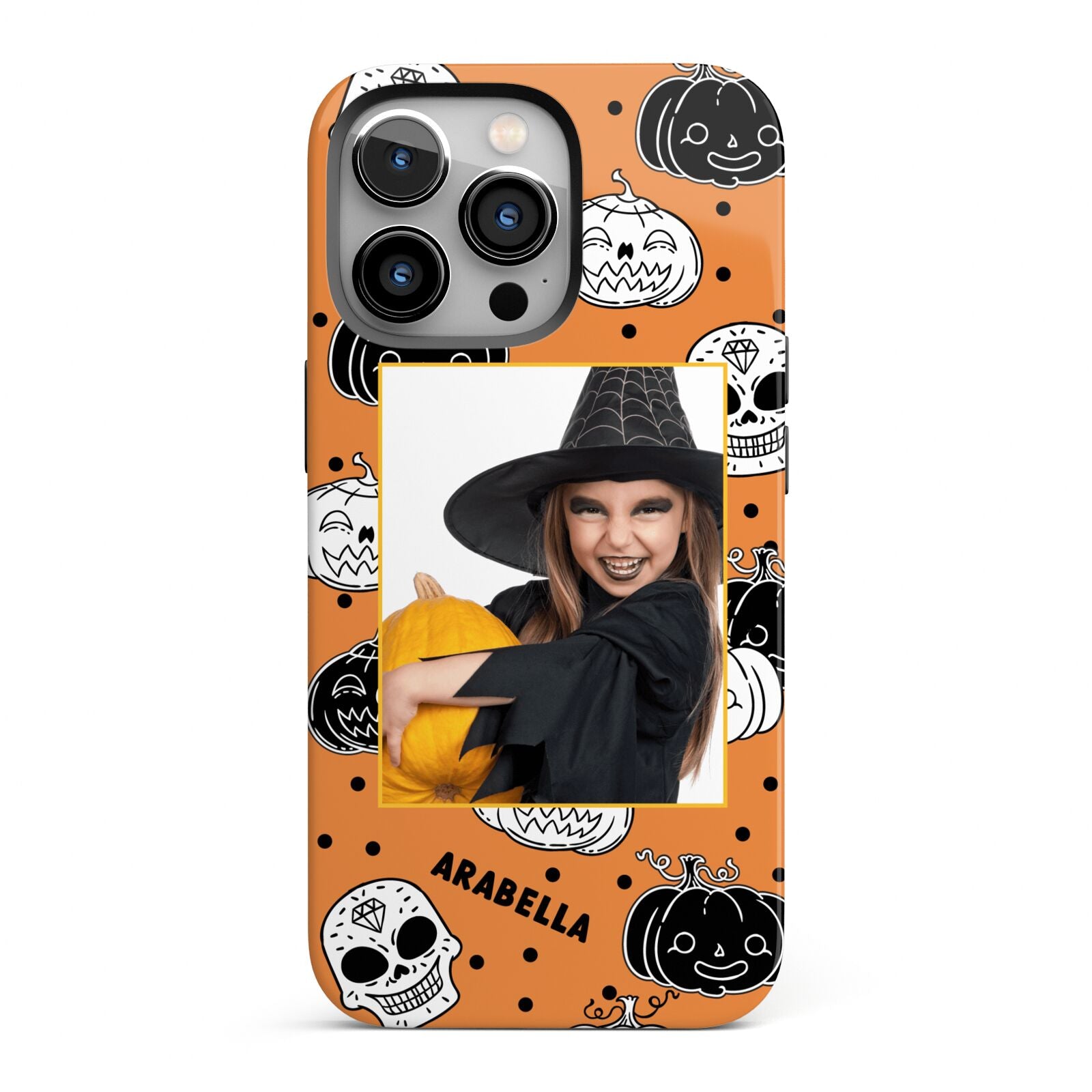 Halloween Pumpkins Photo Upload iPhone 13 Pro Full Wrap 3D Tough Case