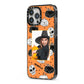 Halloween Pumpkins Photo Upload iPhone 13 Pro Max Black Impact Case Side Angle on Silver phone