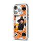 Halloween Pumpkins Photo Upload iPhone 14 Pro Clear Tough Case Silver Angled Image