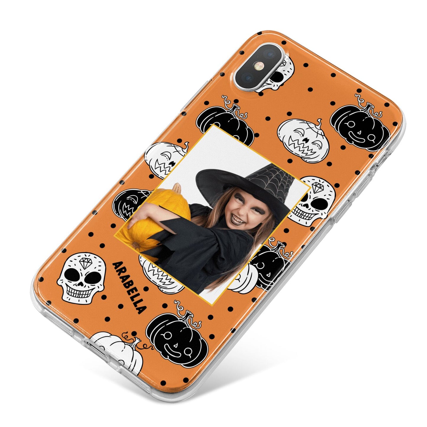 Halloween Pumpkins Photo Upload iPhone X Bumper Case on Silver iPhone
