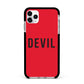 Halloween Red Devil Apple iPhone 11 Pro Max in Silver with Black Impact Case