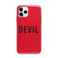 Halloween Red Devil Apple iPhone 11 Pro Max in Silver with Bumper Case