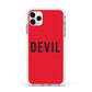Halloween Red Devil Apple iPhone 11 Pro Max in Silver with White Impact Case