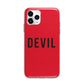 Halloween Red Devil Apple iPhone 11 Pro in Silver with Bumper Case