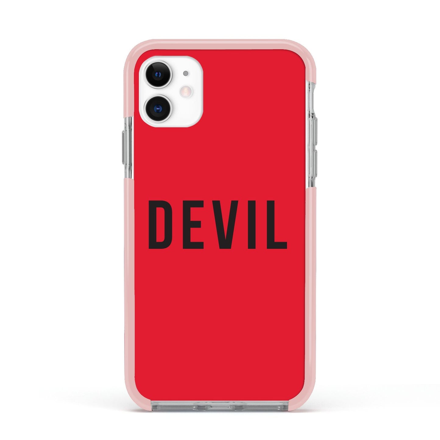 Halloween Red Devil Apple iPhone 11 in White with Pink Impact Case