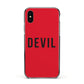 Halloween Red Devil Apple iPhone Xs Impact Case Black Edge on Black Phone