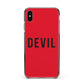 Halloween Red Devil Apple iPhone Xs Max Impact Case Black Edge on Black Phone