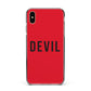 Halloween Red Devil Apple iPhone Xs Max Impact Case Black Edge on Gold Phone