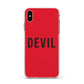 Halloween Red Devil Apple iPhone Xs Max Impact Case Pink Edge on Gold Phone