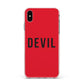 Halloween Red Devil Apple iPhone Xs Max Impact Case Pink Edge on Silver Phone