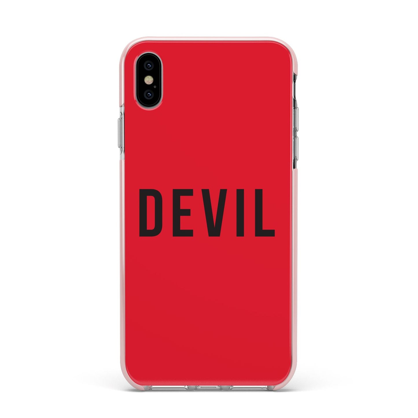 Halloween Red Devil Apple iPhone Xs Max Impact Case Pink Edge on Silver Phone