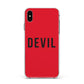 Halloween Red Devil Apple iPhone Xs Max Impact Case White Edge on Black Phone