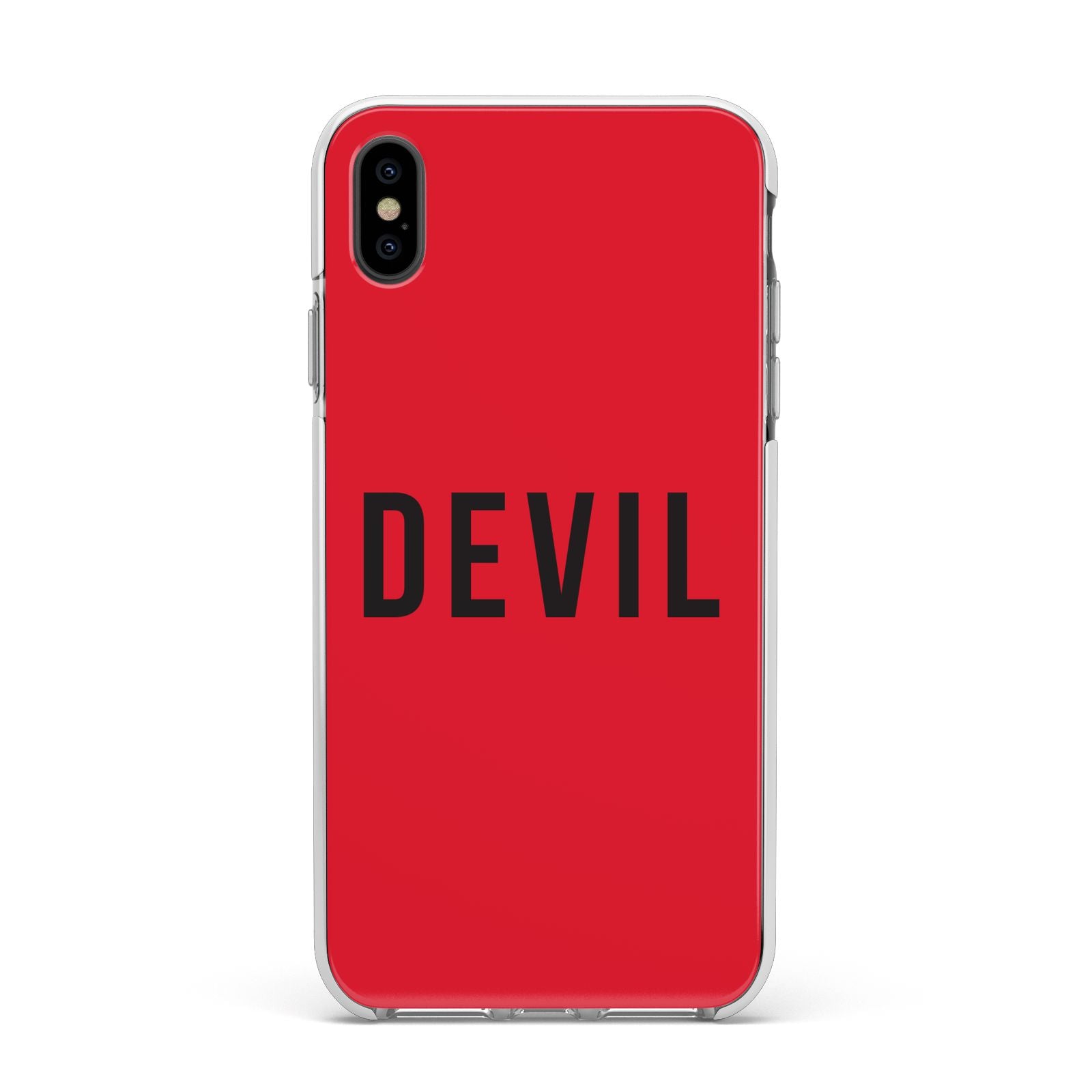 Halloween Red Devil Apple iPhone Xs Max Impact Case White Edge on Black Phone