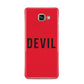 Halloween Red Devil Samsung Galaxy A3 2016 Case on gold phone