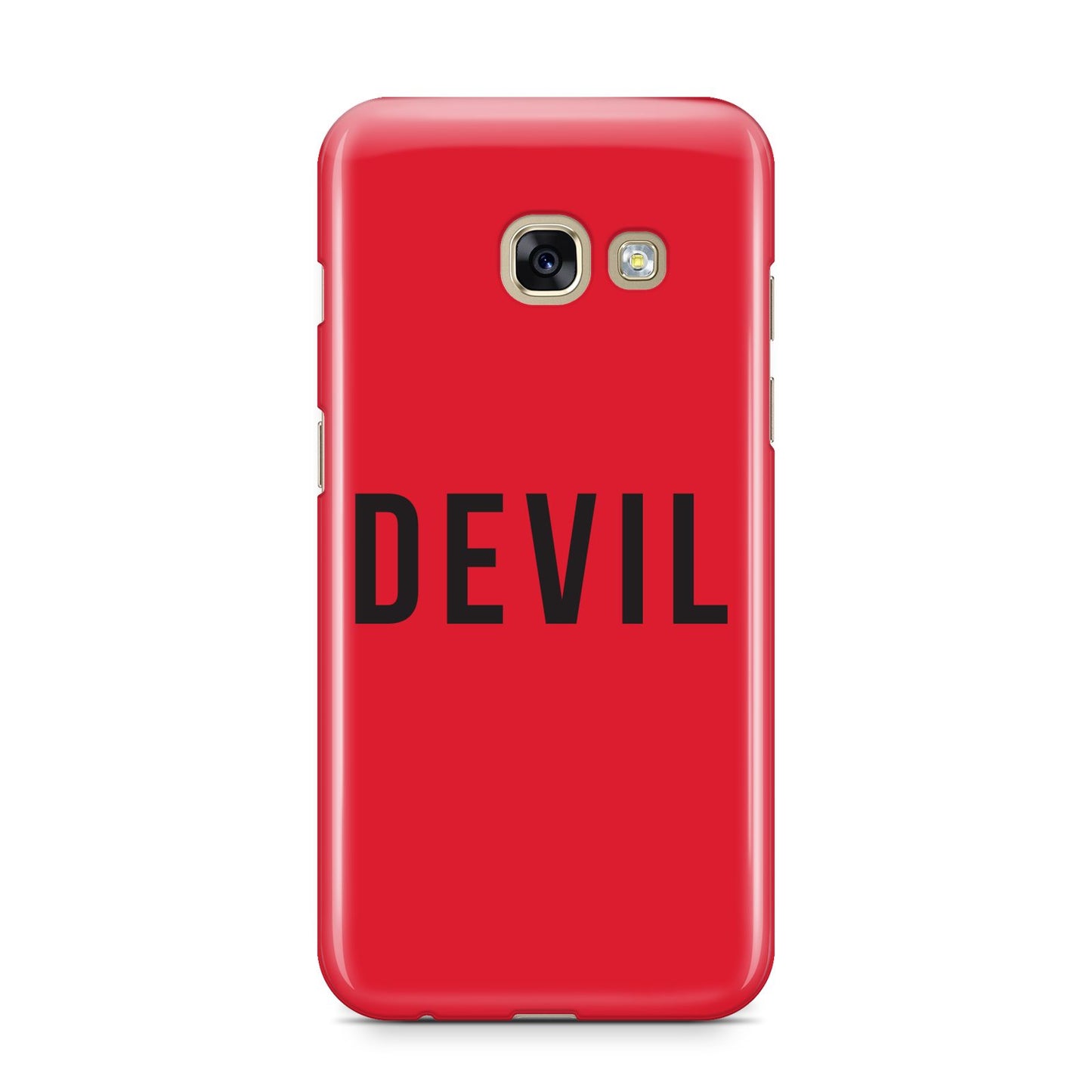 Halloween Red Devil Samsung Galaxy A3 2017 Case on gold phone
