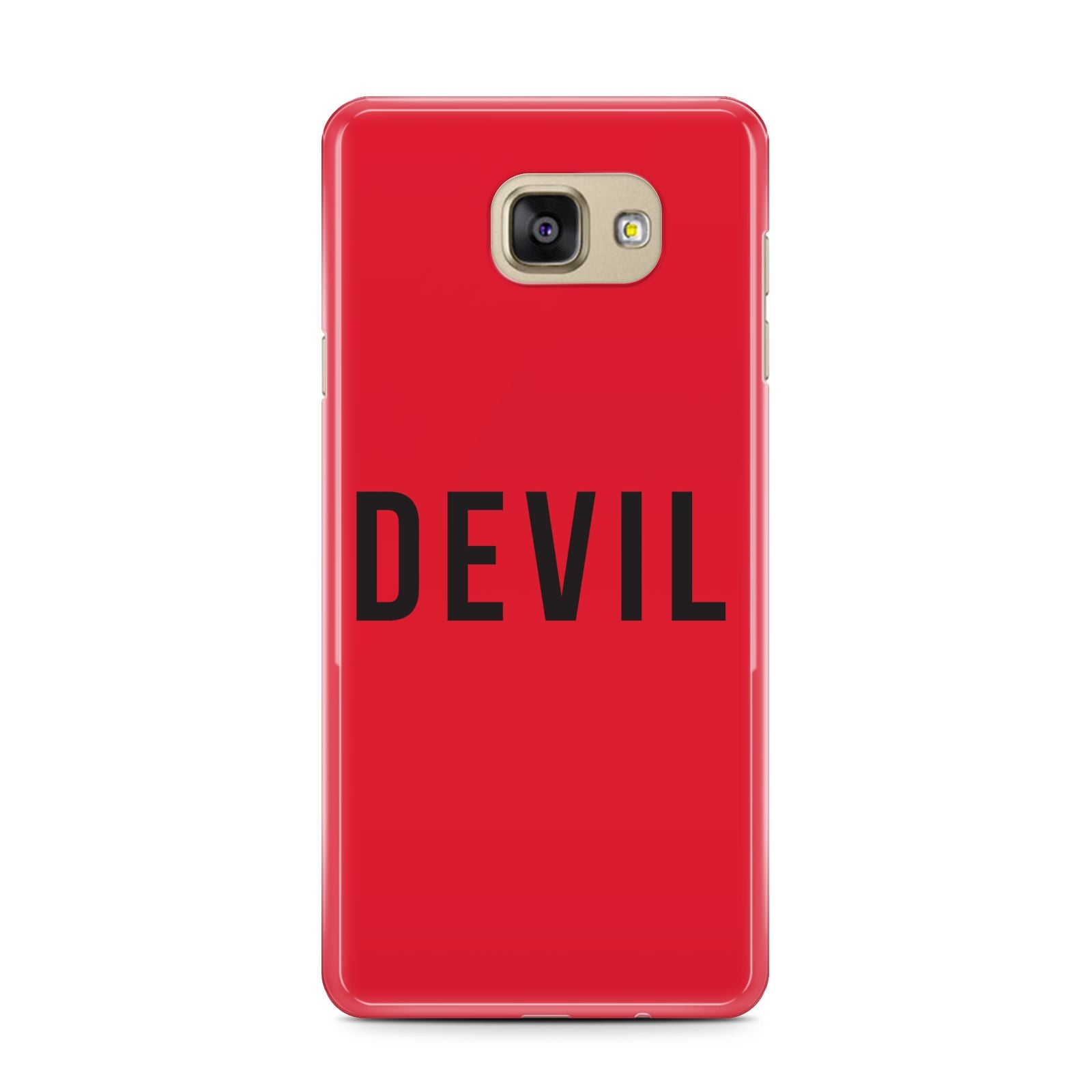 Halloween Red Devil Samsung Galaxy A7 2016 Case on gold phone