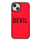 Halloween Red Devil iPhone 13 Black Impact Case on Silver phone