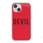 Halloween Red Devil iPhone 13 Mini TPU Impact Case with White Edges