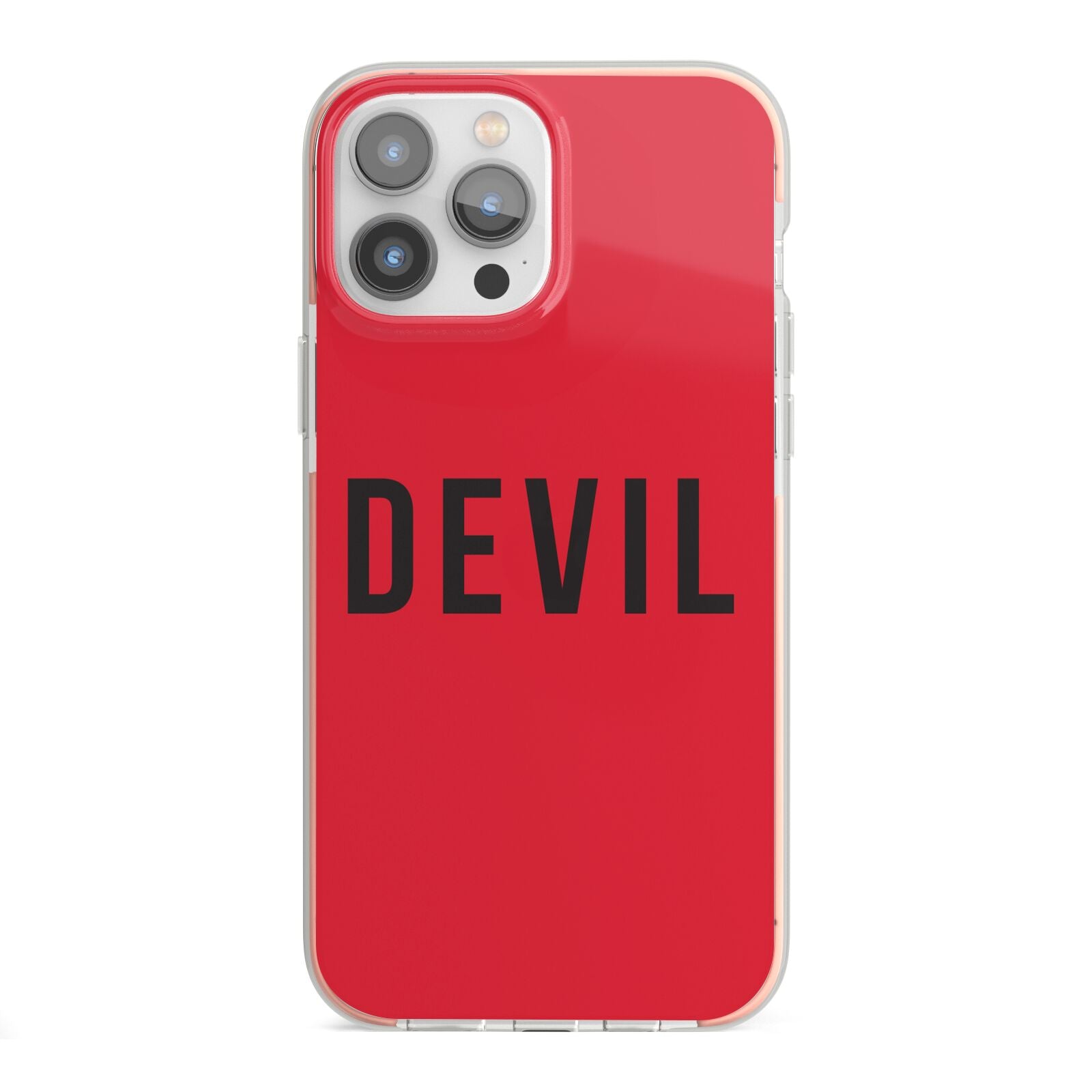 Halloween Red Devil iPhone 13 Pro Max TPU Impact Case with Pink Edges