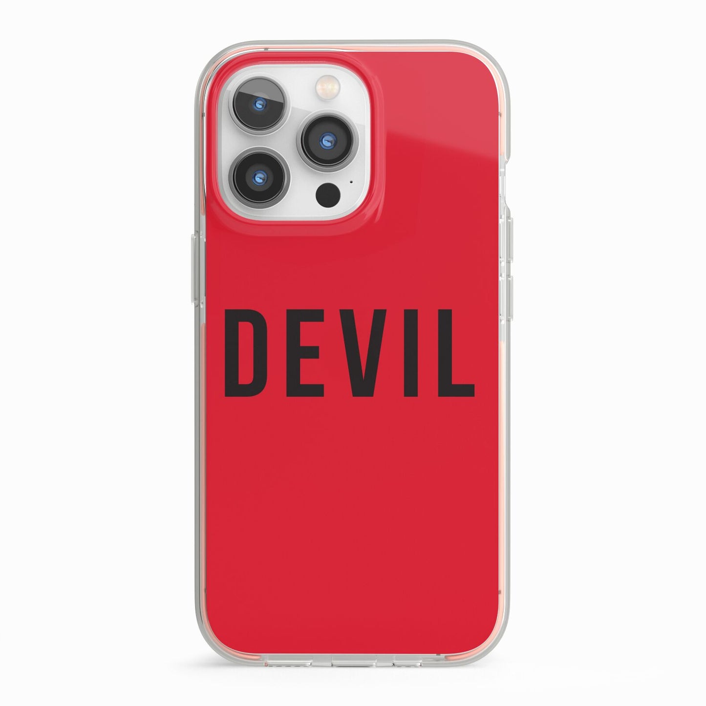 Halloween Red Devil iPhone 13 Pro TPU Impact Case with Pink Edges