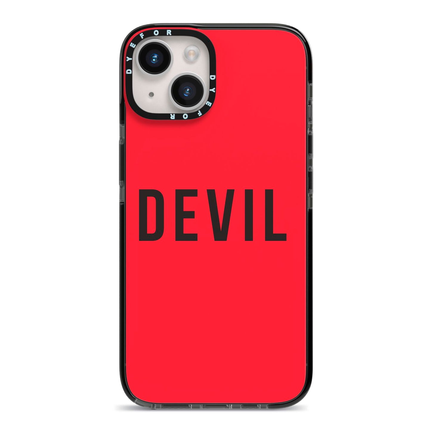 Halloween Red Devil iPhone 14 Black Impact Case on Silver phone