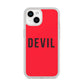 Halloween Red Devil iPhone 14 Clear Tough Case Starlight
