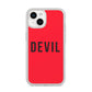 Halloween Red Devil iPhone 14 Glitter Tough Case Starlight