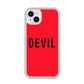 Halloween Red Devil iPhone 14 Plus Clear Tough Case Starlight