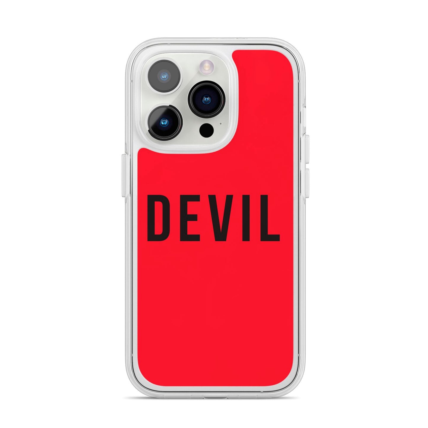 Halloween Red Devil iPhone 14 Pro Clear Tough Case Silver