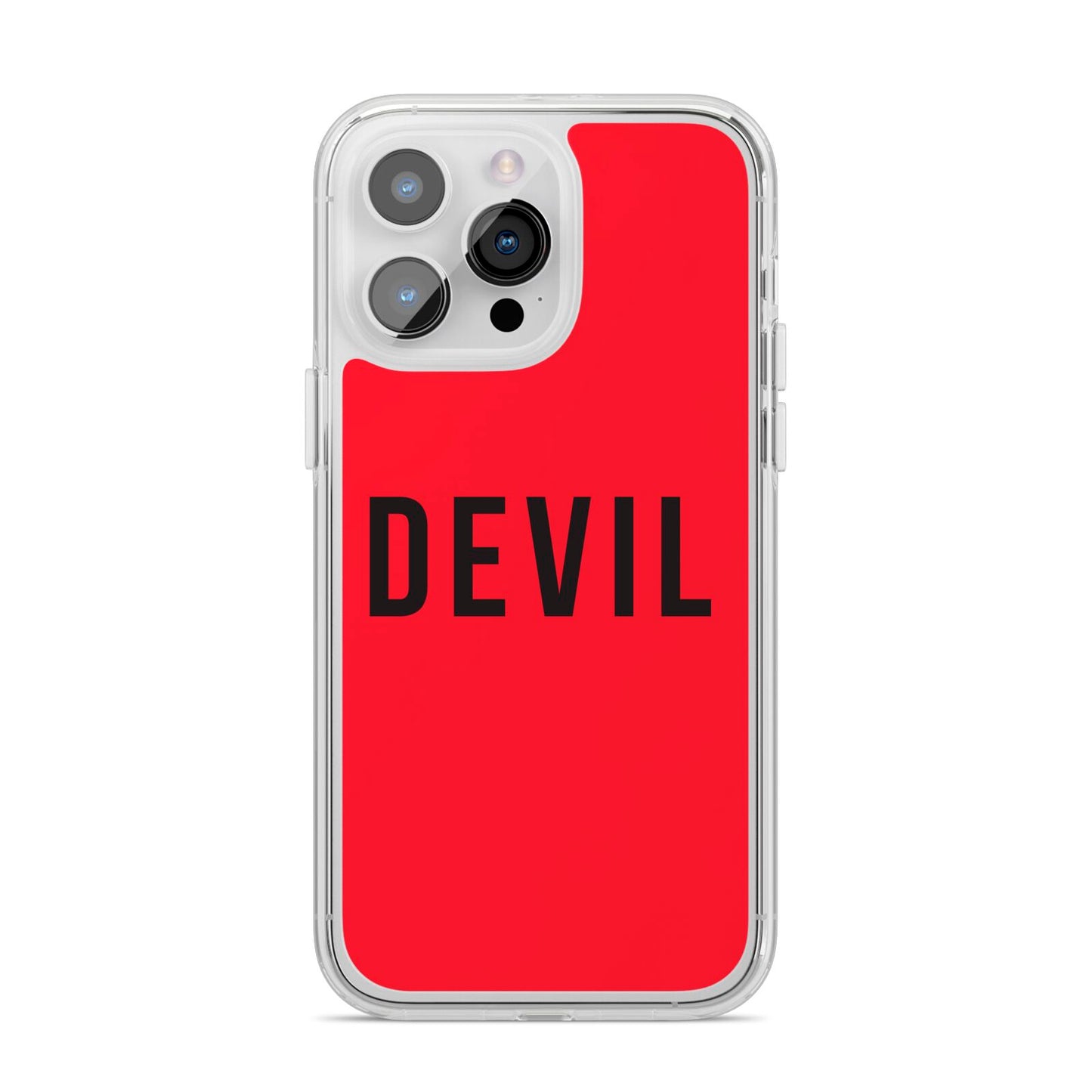 Halloween Red Devil iPhone 14 Pro Max Clear Tough Case Silver