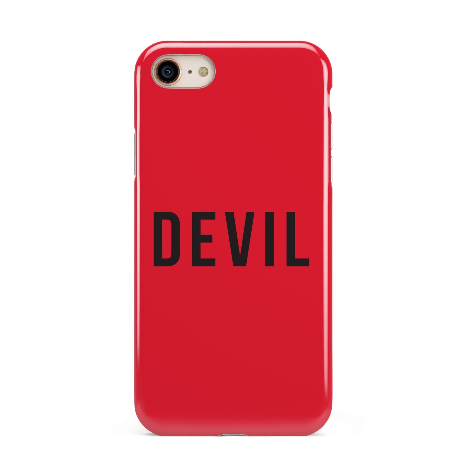 Halloween Red Devil iPhone 8 3D Tough Case on Gold Phone