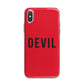 Halloween Red Devil iPhone X Bumper Case on Silver iPhone Alternative Image 1