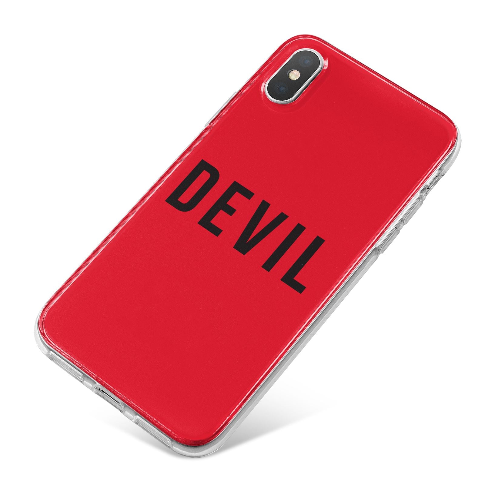 Halloween Red Devil iPhone X Bumper Case on Silver iPhone