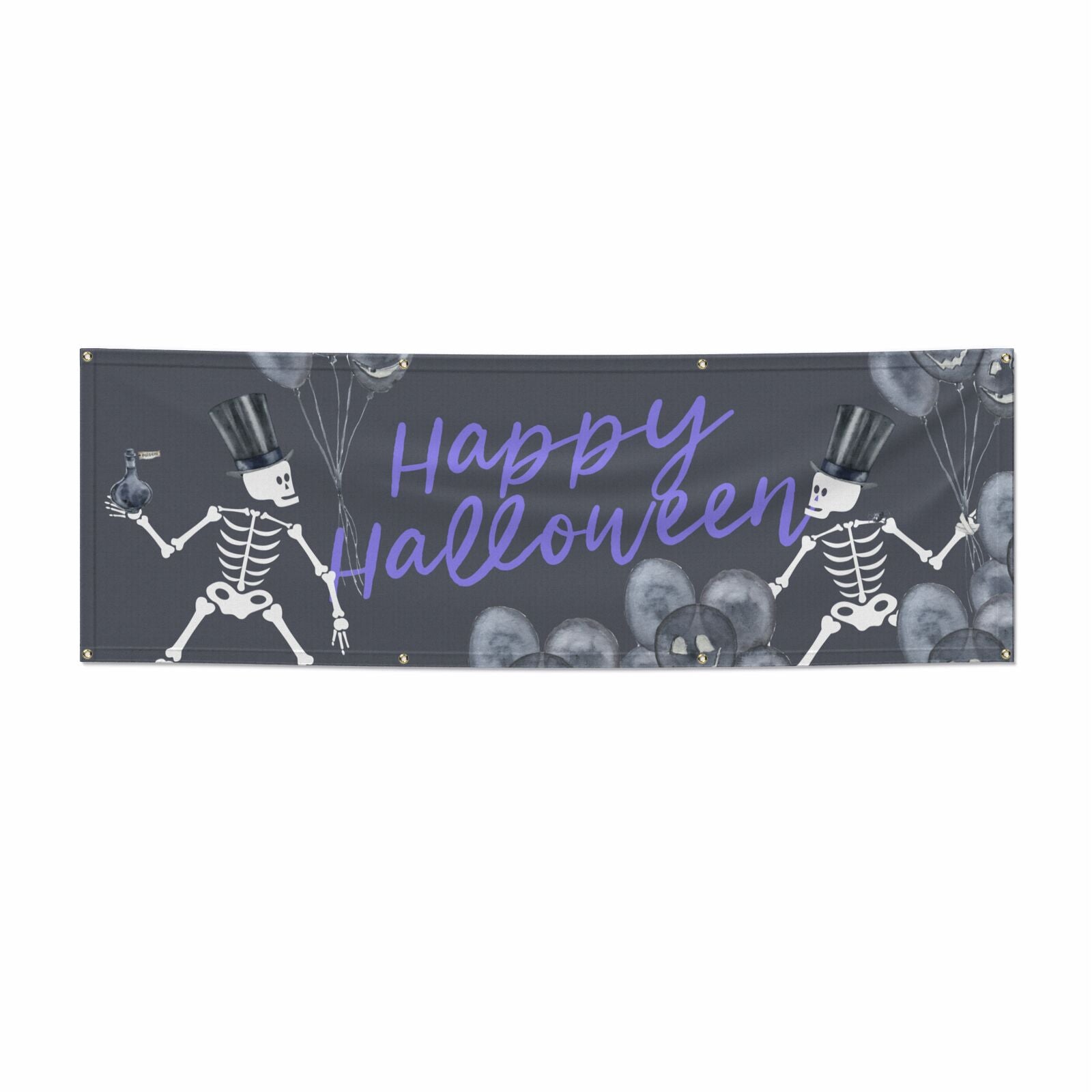 Halloween Skeleton 6x2 Vinly Banner with Grommets