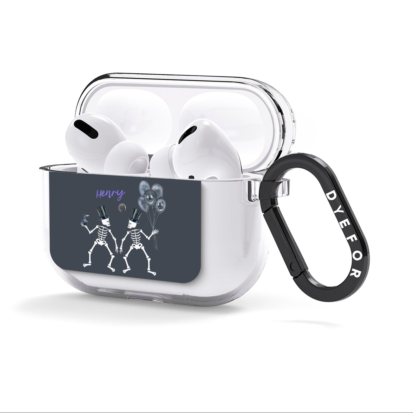 Halloween Skeleton AirPods Clear Case 3rd Gen Side Image