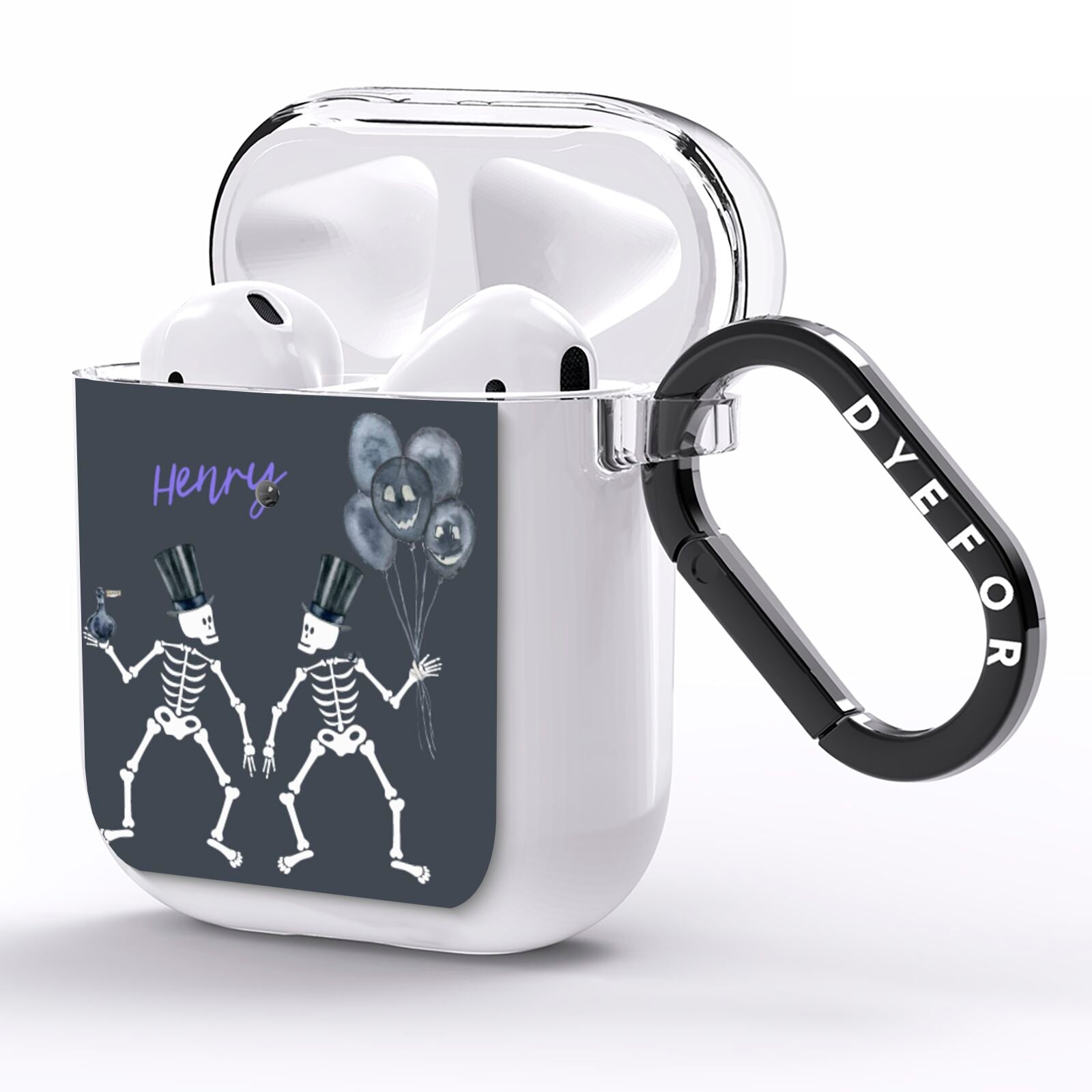 Halloween Skeleton AirPods Clear Case Side Image
