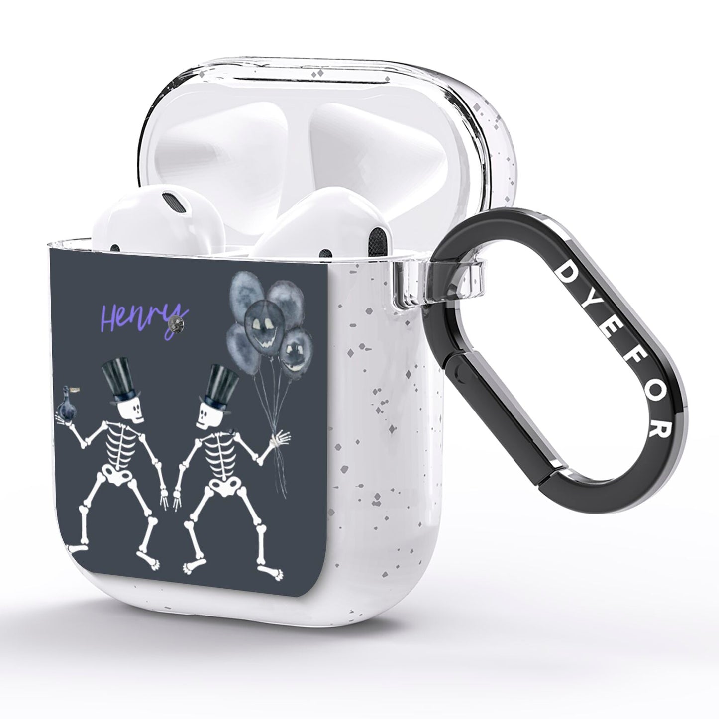 Halloween Skeleton AirPods Glitter Case Side Image