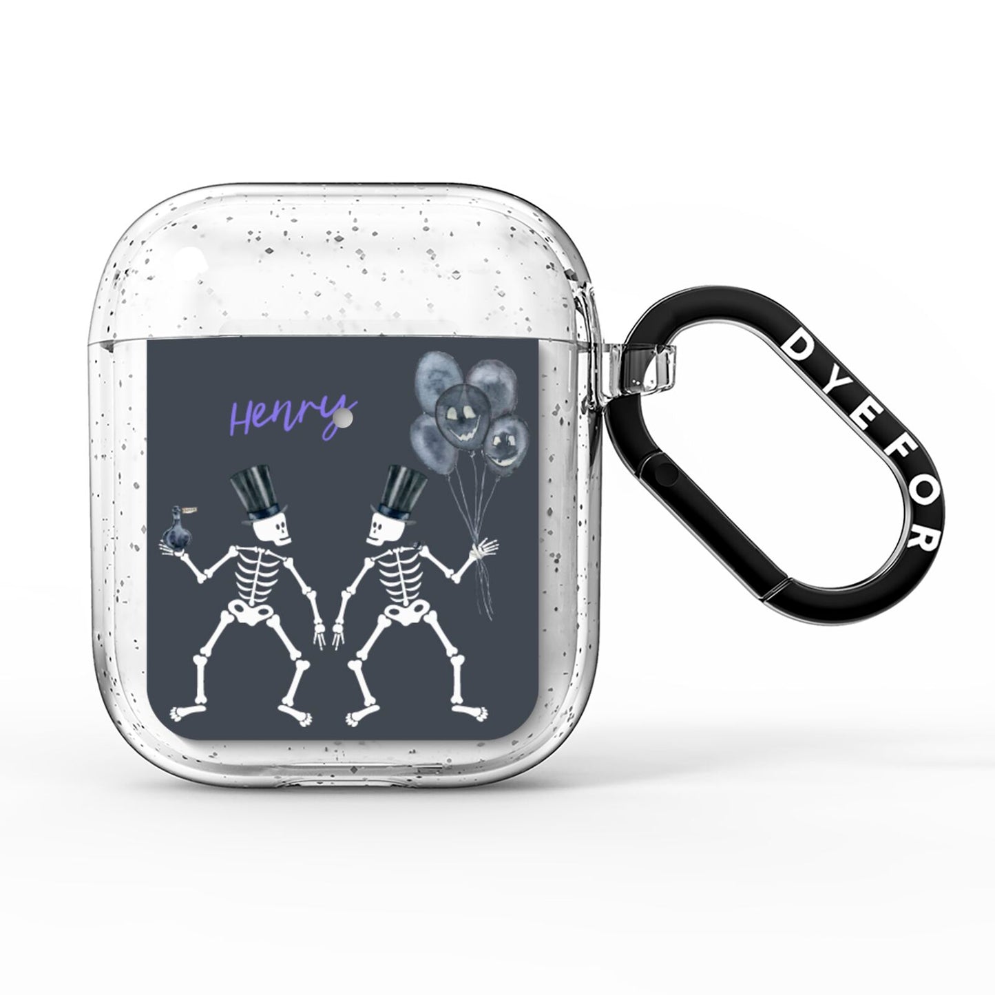 Halloween Skeleton AirPods Glitter Case