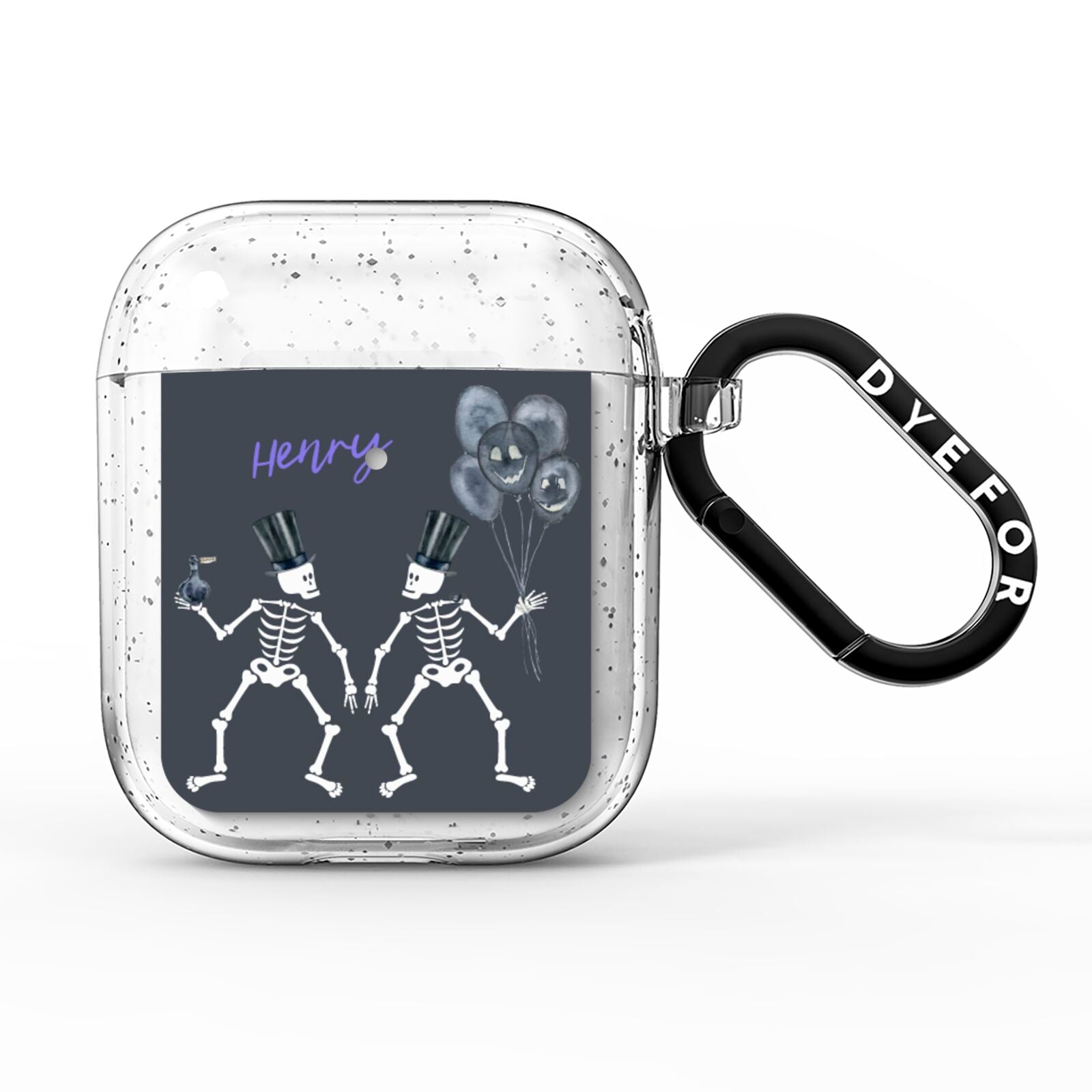 Halloween Skeleton AirPods Glitter Case