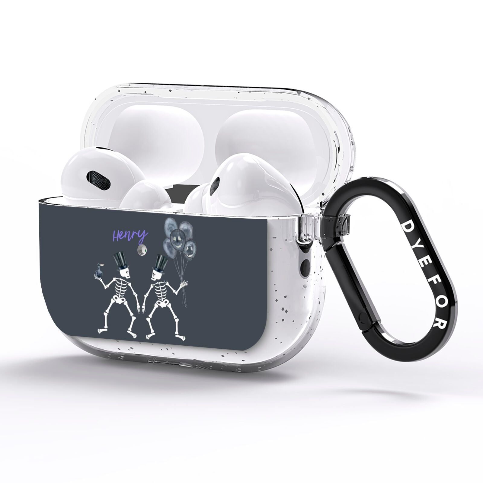 Halloween Skeleton AirPods Pro Glitter Case Side Image