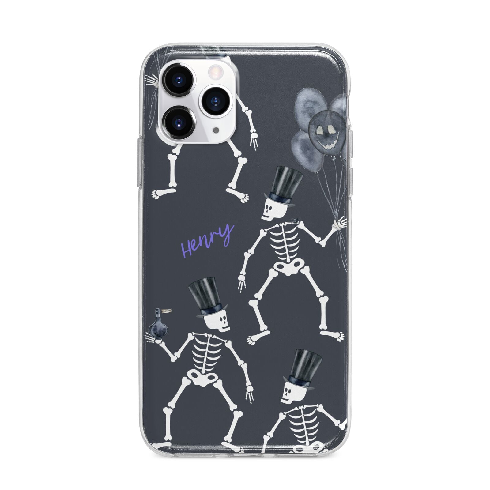 Halloween Skeleton Apple iPhone 11 Pro Max in Silver with Bumper Case